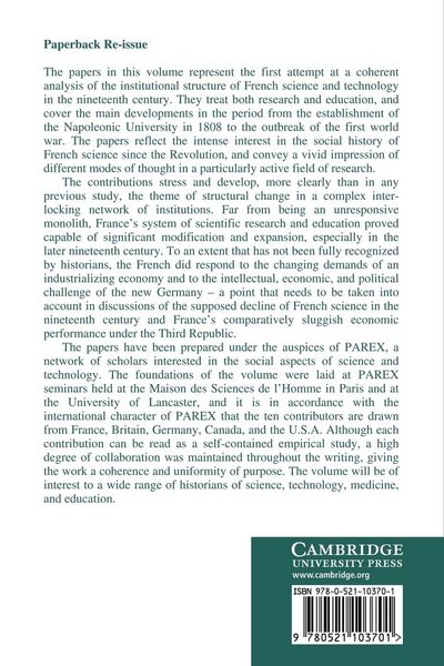 Produktbild: The Organization of Science and Technology in France 1808 1914