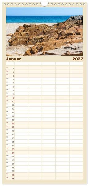 Produktbild: Familienplaner 2027 - Bretagne - Traumk&uuml;sten im s&uuml;dlichen Finist&egrave;re mit 5 Spalten (Wandkalender, 21 x 45 cm) CALVENDO