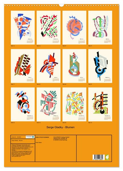 Produktbild: Serge Gladky - Blumen (Wandkalender 2026 DIN A2 hoch), CALVENDO Monatskalender