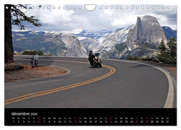 Produktbild: Born to be wild &ndash; Les &Eacute;tats-Unis en Harley-Davidson (Calendrier mural 2026 DIN A4 vertical), CALVENDO calendrier mensuel