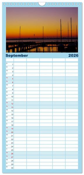 Produktbild: Familienplaner 2026 - Natur Bilder Kalender mit 5 Spalten (Wandkalender, 21 x 45 cm) CALVENDO