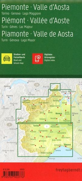 Produktbild: Freytag & berndt Stra&szlig;enkarte Piemont - Aostatal, Turin - Genua - Lago Maggiore 1:150.000