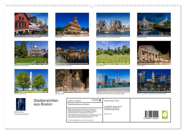 Produktbild: Stadtansichten aus Boston (hochwertiger Premium Wandkalender 2026 DIN A2 quer), Kunstdruck in Hochglanz