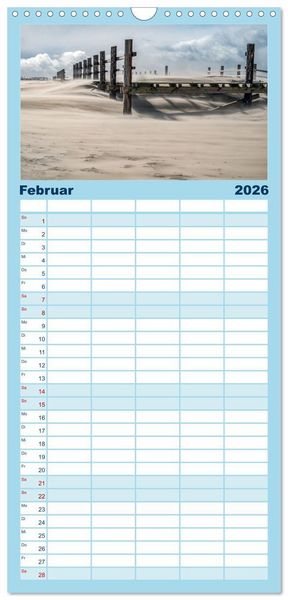 Produktbild: Familienplaner 2026 - Sankt Peter-Ording: Die raue Sch&ouml;nheit an der Nordsee mit 5 Spalten (Wandkalender, 21 x 45 cm) CALVENDO