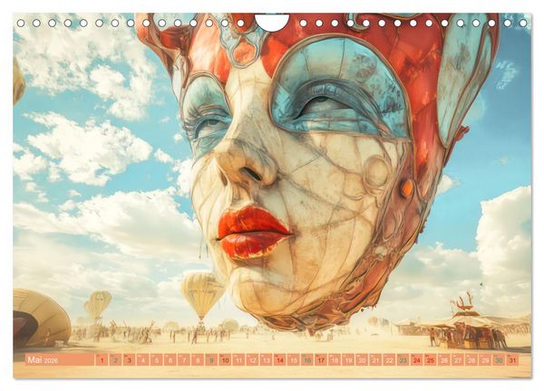 Produktbild: Festival in der W&uuml;ste - Bunt und schr&auml;g (Wandkalender 2026 DIN A4 quer), CALVENDO Monatskalender