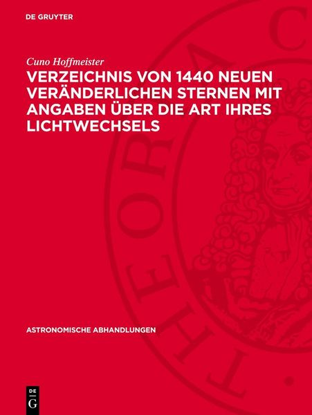 Produktbild: Verzeichnis von 1440 neuen Ver&auml;nderlichen Sternen mit Angaben &uuml;ber die Art ihres Lichtwechsels