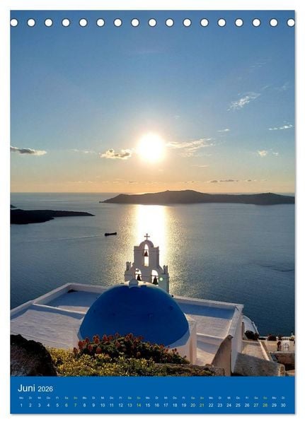 Produktbild: SANTORIN &ndash; Einziartige Motive der griechischen Trauminsel (Tischkalender 2026 DIN A5 hoch), CALVENDO Monatskalender