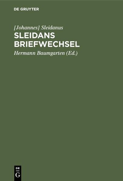 Produktbild: Sleidans Briefwechsel