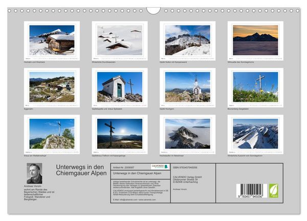 Produktbild: Unterwegs in den Chiemgauer Alpen (Wandkalender 2026 DIN A3 quer), CALVENDO Monatskalender