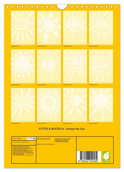 Produktbild: FOTOS & BASTELN - Always the Sun (Wandkalender 2026 DIN A4 hoch), CALVENDO Monatskalender