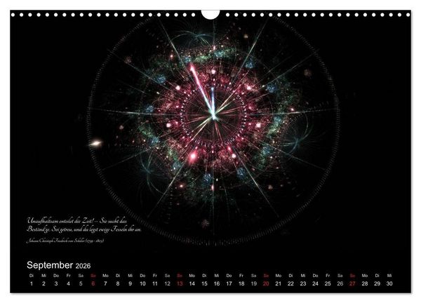 Produktbild: Zeit 2026 - Grafiken und Zitate (Wandkalender 2026 DIN A3 quer), CALVENDO Monatskalender