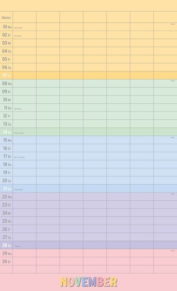 Produktbild: Megaplaner 2027 mit 7 Spalten