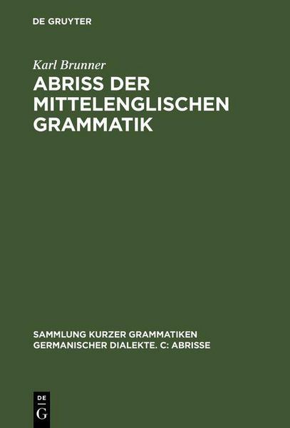 Produktbild: Abri&szlig; der mittelenglischen Grammatik