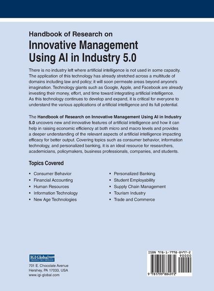 Produktbild: Handbook of Research on Innovative Management Using AI in Industry 5.0