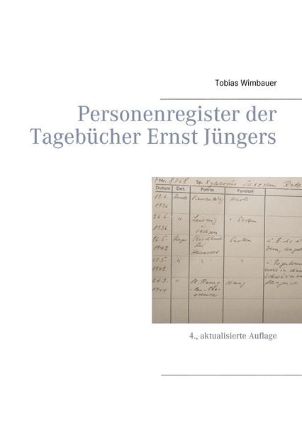 Produktbild: Personenregister der Tageb&uuml;cher Ernst J&uuml;ngers. Gro&szlig;ausgabe mit Schreibrand