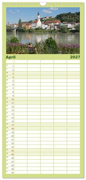 Produktbild: Familienplaner 2027 - Passau - Dreifl&uuml;ssestadt an Donau, Inn und Ilz mit 5 Spalten (Wandkalender, 21 x 45 cm) CALVENDO