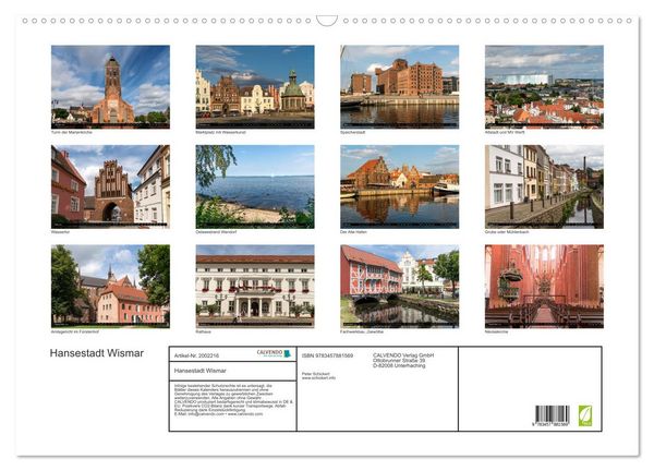 Produktbild: Hansestadt Wismar (Wandkalender 2026 DIN A2 quer), CALVENDO Monatskalender
