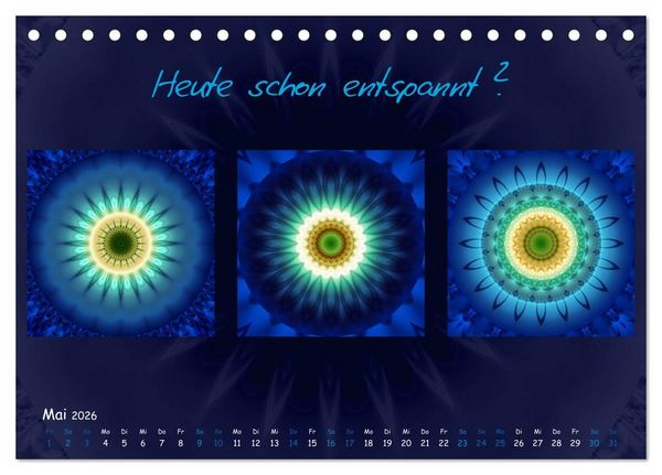Produktbild: Mandala Trilogien (Tischkalender 2026 DIN A5 quer), CALVENDO Monatskalender