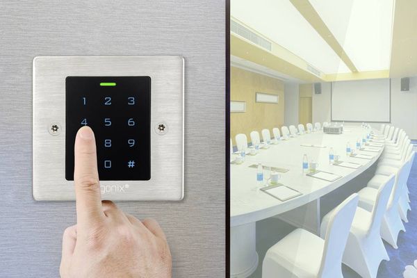 Produktbild: Sygonix SY-6121664 Code-Tastatur mit RFID Unterputz, Aufputz 12 V/DC, 18 V/DC IP66 mit beleuchteter Tastatur, mit Touchscreen