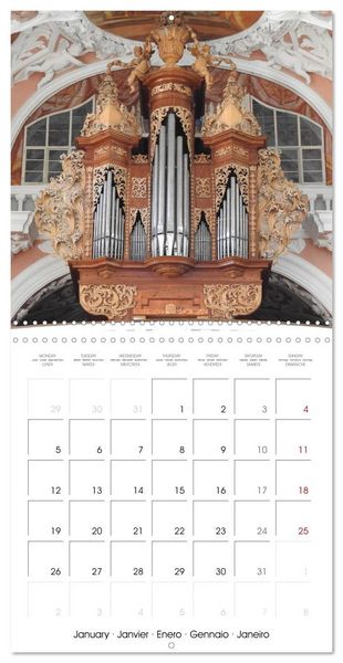 Produktbild: Fantastic German Church Organs (Wall Calendar 2026 12 &times; 12 Inch) CALVENDO 12 Month Wall Calendar