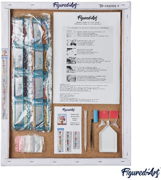 Produktbild: FiguredArt DP-163-Y - Diamond Painting, Elefant in der Savanne, Leinwand-Keilrahmen 40x50cm, Diamond Painting Set