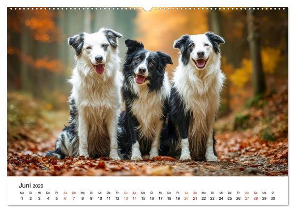 Produktbild: Border Collies H&uuml;teprofis (Wandkalender 2026 DIN A2 quer), CALVENDO Monatskalender