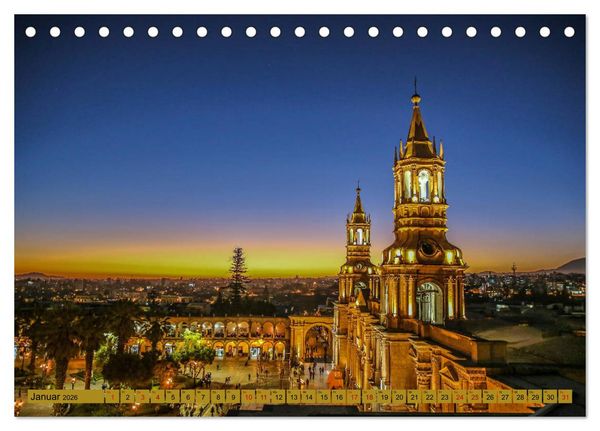Produktbild: Urlaub in Peru (Tischkalender 2026 DIN A5 quer), CALVENDO Monatskalender