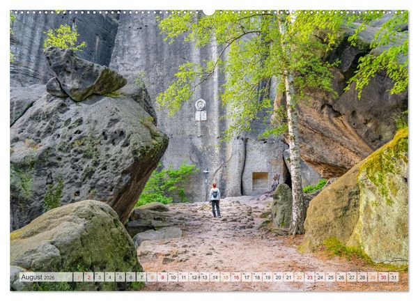 Produktbild: S&auml;chsische Schweiz - Wandern durch das Elbsandsteingebirge (hochwertiger Premium Wandkalender 2026 DIN A2 quer), Kunstdruck in Hochglanz