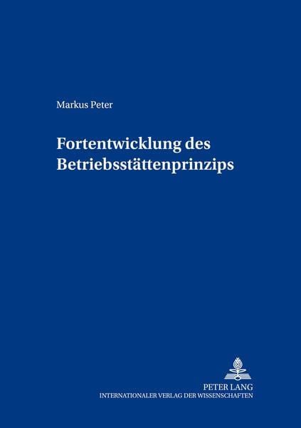 Produktbild: Fortentwicklung des Betriebsst&auml;ttenprinzips