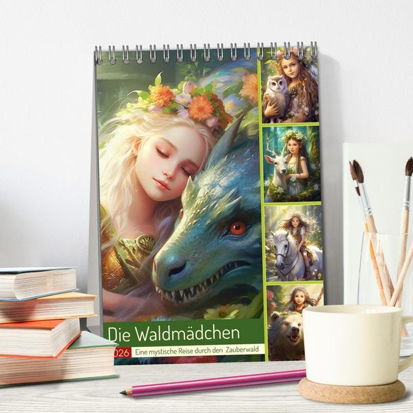 Produktbild: Die Waldm&auml;dchen. Eine mystische Reise durch den Zauberwald (Tischkalender 2026 DIN A5 hoch), CALVENDO Monatskalender