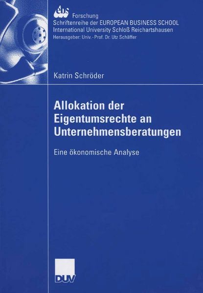 Produktbild: Allokation der Eigentumsrechte an Unternehmensberatungen