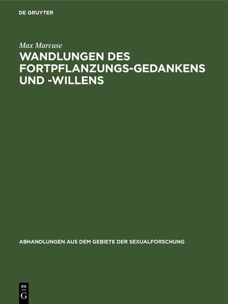 Produktbild: Wandlungen des Fortpflanzungs-Gedankens und -Willens