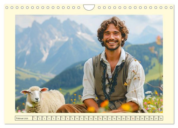 Produktbild: Leben auf der Alm. Junge M&auml;nner im Einklang mit der Natur (Wandkalender 2026 DIN A4 quer), CALVENDO Monatskalender
