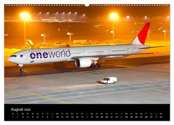 Produktbild: Flugzeuge bei Nacht (hochwertiger Premium Wandkalender 2026 DIN A2 quer), Kunstdruck in Hochglanz