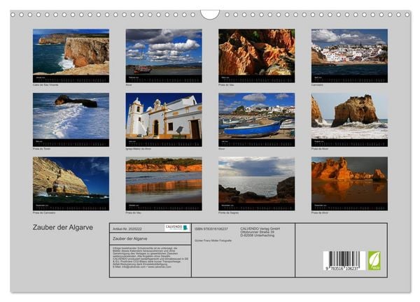 Produktbild: Zauber der Algarve (Wandkalender 2026 DIN A3 quer), CALVENDO Monatskalender