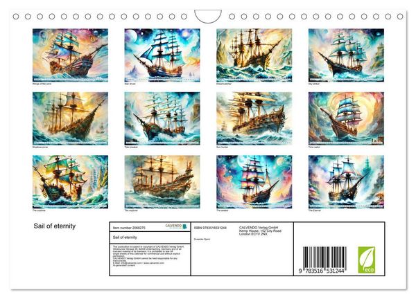 Produktbild: Sail of eternity (Wall Calendar 2026 DIN A4 landscape), CALVENDO 12 Month Wall Calendar