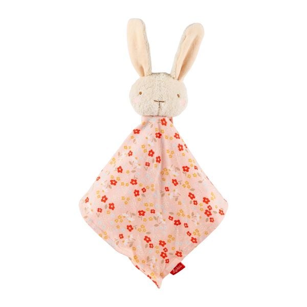 Sigikid 31274 - Baby Schnuffeltuch Hase, weiß/rosa/Blumenmuster, Farmhouse Family