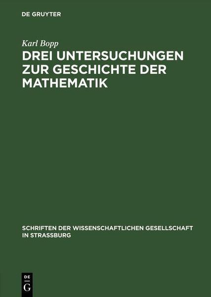Produktbild: Drei Untersuchungen zur Geschichte der Mathematik