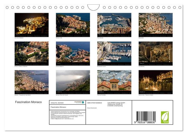Produktbild: Faszination Monaco (Wandkalender 2026 DIN A4 quer), CALVENDO Monatskalender