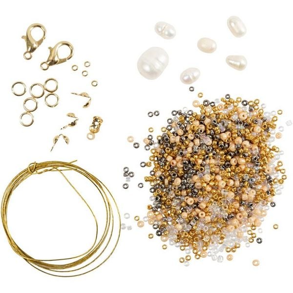 Produktbild: Creativ Company DIY Sets Beads Mini Kreativ Set Schmuck, Armband und Halskette mit Verschluss, Kreativ Box