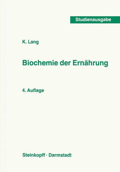 Produktbild: Biochemie der Ern&auml;hrung