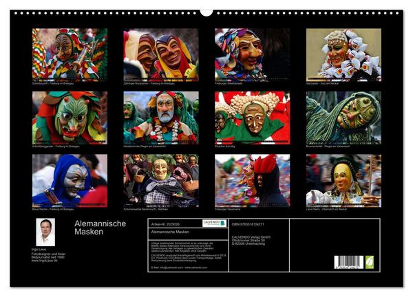 Produktbild: Alemannische Masken (Wandkalender 2026 DIN A2 quer), CALVENDO Monatskalender