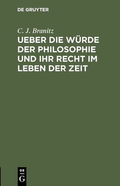 Produktbild: Ueber die W&uuml;rde der Philosophie und ihr Recht im Leben der Zeit