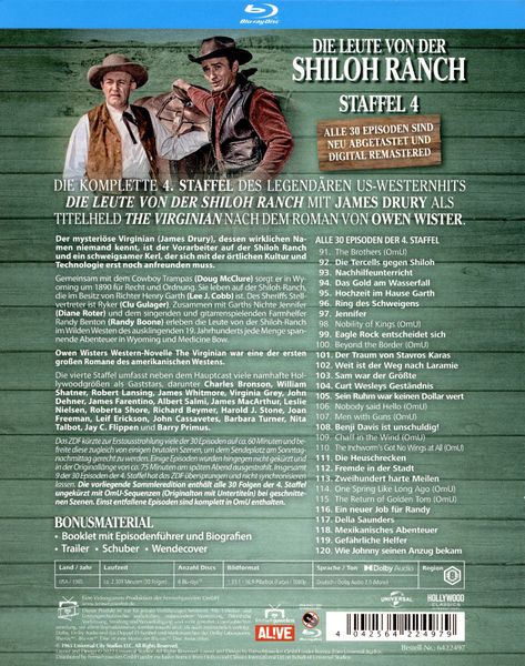 Produktbild: Die Leute von der Shiloh Ranch - Staffel 4 (HD-Remastered) (Fernsehjuwelen) [6 BRs]