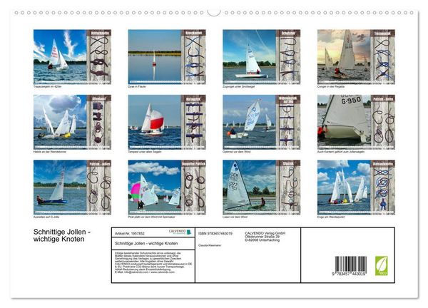 Produktbild: Schnittige Jollen - wichtige Knoten (hochwertiger Premium Wandkalender 2026 DIN A2 quer), Kunstdruck in Hochglanz