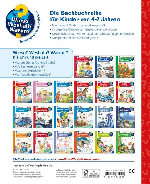 Produktbild: Wieso? Weshalb? Warum? Kernreihe (4-7 J.), Band 25 - Die Uhr und die Zeit