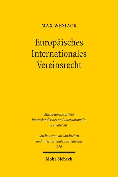 Produktbild: Europ&auml;isches Internationales Vereinsrecht