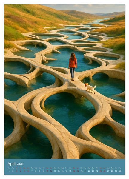 Produktbild: Paths like Escher (Wall Calendar 2026 DIN A2 portrait), CALVENDO 12 Month Wall Calendar