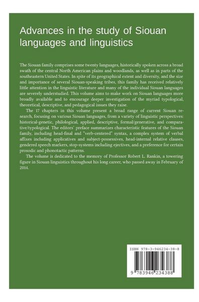 Produktbild: Advances in the study of Siouan languages and linguistics
