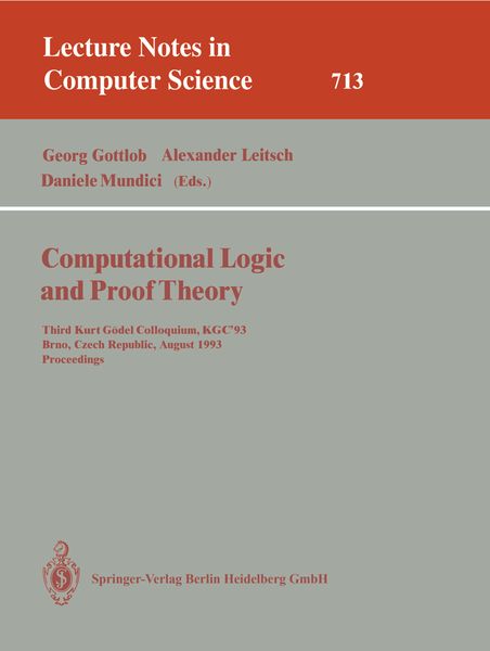 Produktbild: Computational Logic and Proof Theory